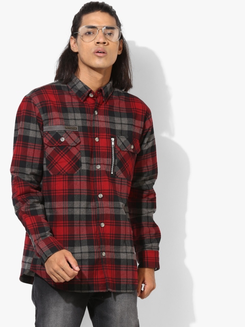 

Red Checked Regular Fit Casual Shirt