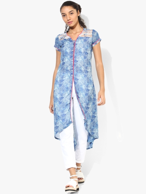 

Biba Women Blue Printed A-Line Kurta