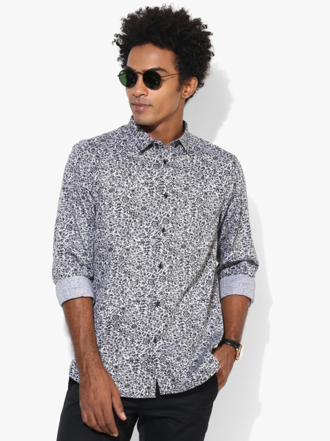 

Black Printed Slim Fit Casual Shirt