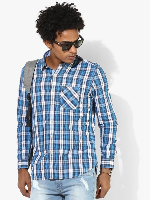 

Blue Checked Slim Fit Casual Shirt