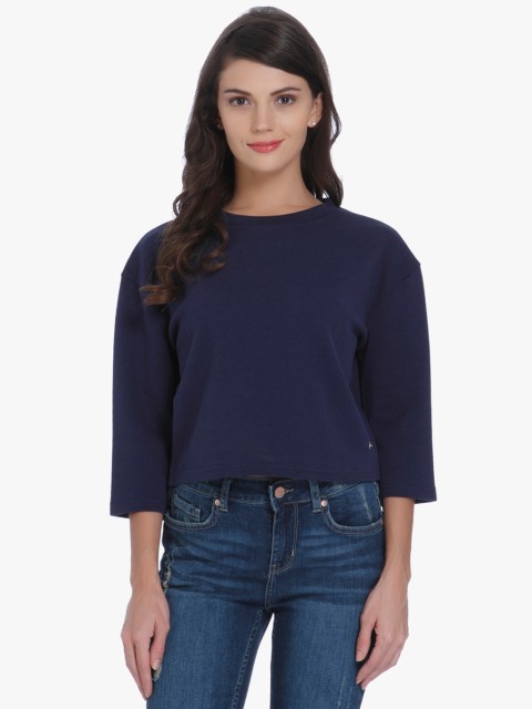 

Navy Blue Solid Blouse