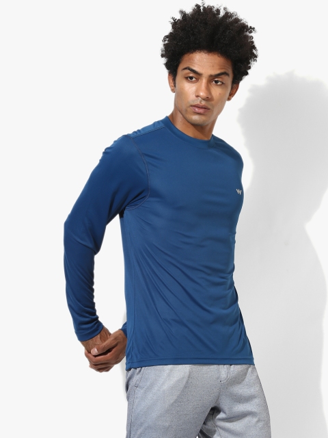 

Wildcraft Blue Slim Fit Round Neck T-Shirt