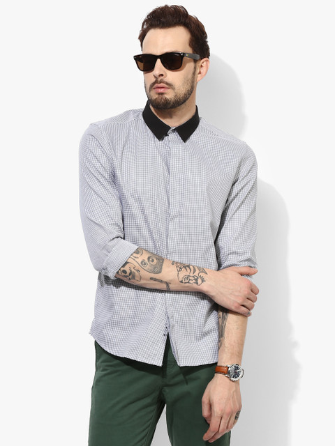 

Grey Checked Slim Fit Casual Shirt