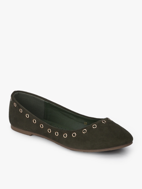

CERIZ Olive Green Ballerinas