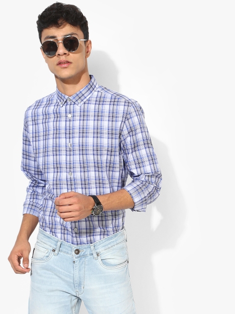 

Blue Checked Regular Fit Casual Shirt