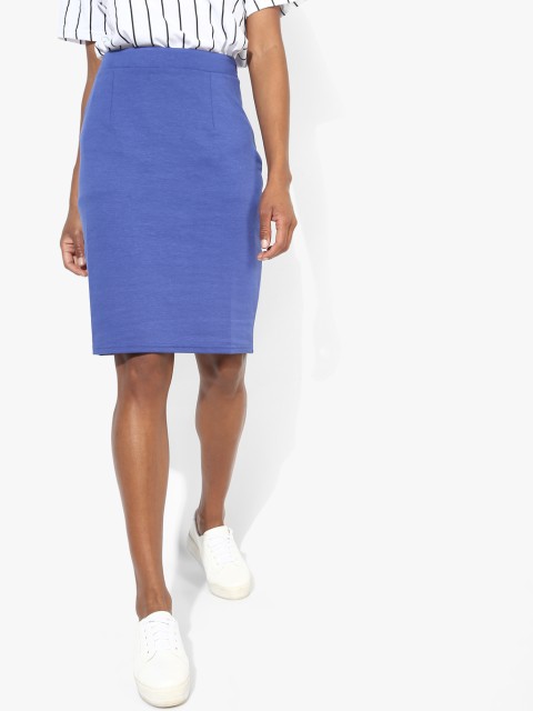 

Vero Moda Women Blue Solid Pencil Skirt