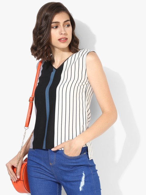 

Black Striped Chambray Blouse