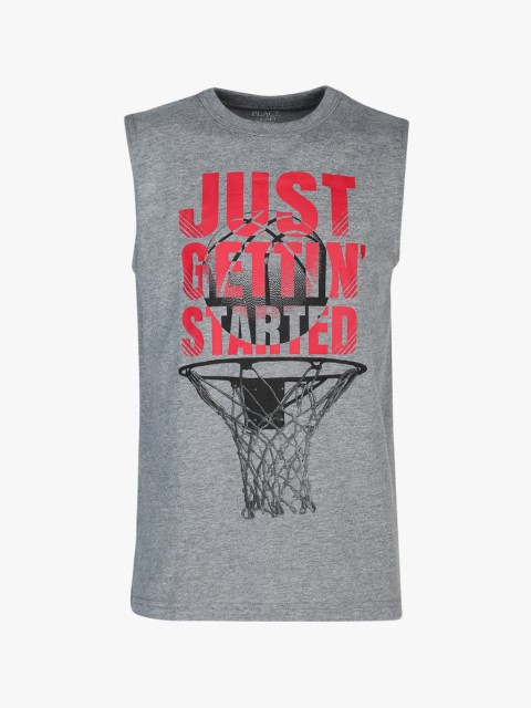 

Grey Sleevless T-Shirt
