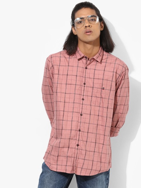 

Pink Checked Slim Fit Casual Shirt