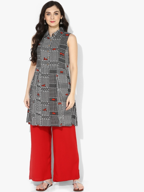 

Global Desi Black Printed Tunic