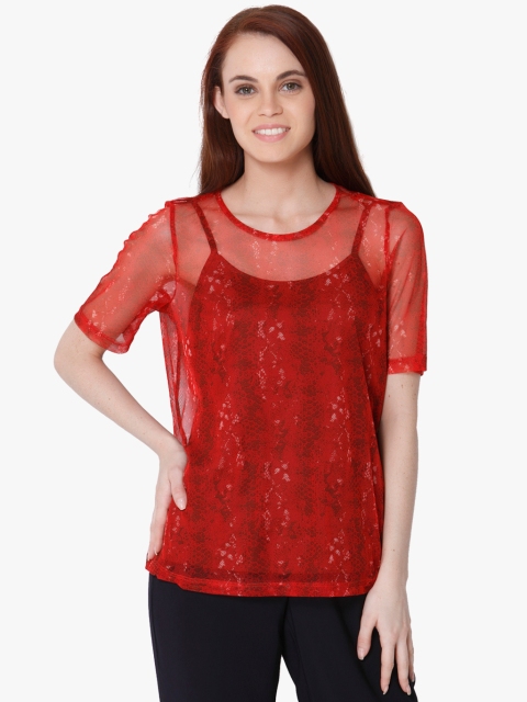 

Vero Moda Women Red Printed Top