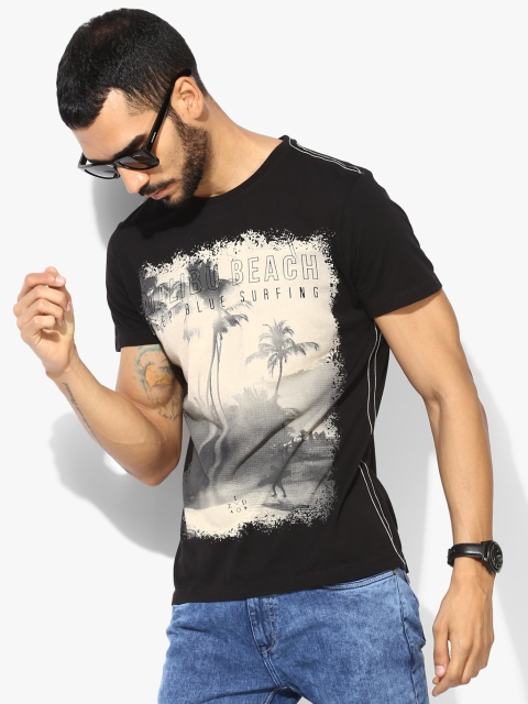 

Black Printed Round Neck T-shirt