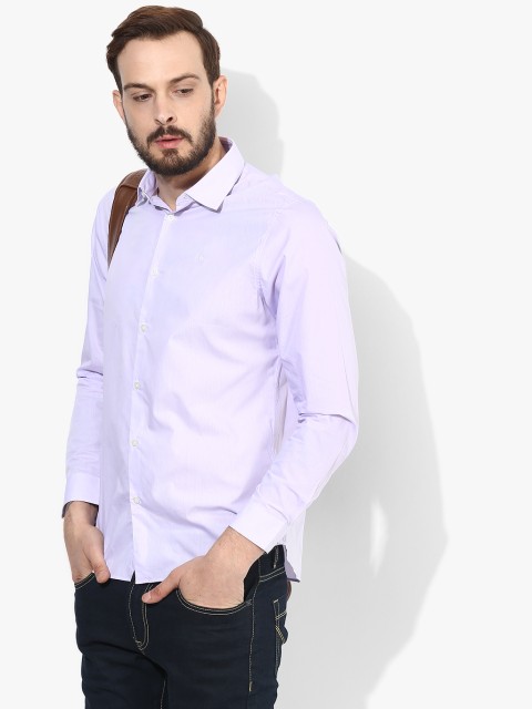 

Lavender Solid Regular Fit Casual Shirt