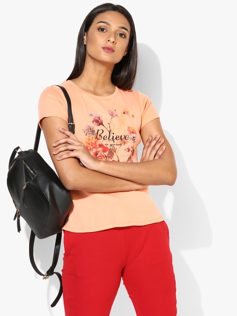 

Peach Printed Pure Cotton Top