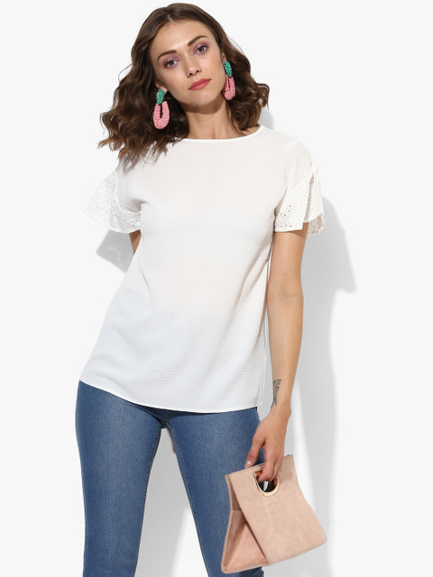

Off White Self Design Blouse