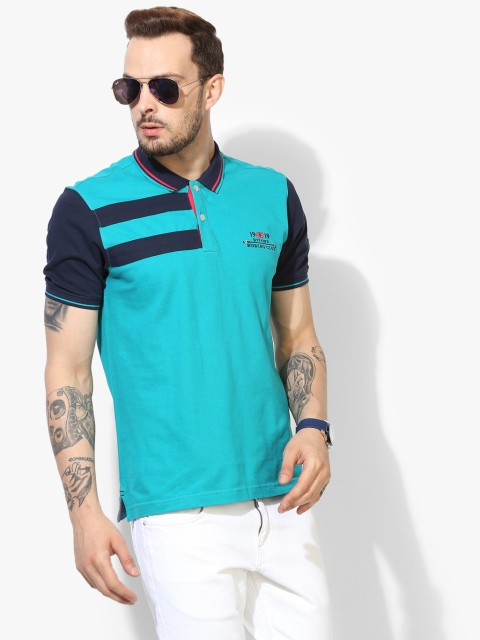 

Green Solid Slim Fit Polo T-Shirt, Blue