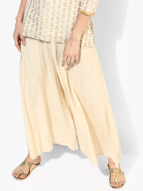 

Biba Women Beige Straight Solid Palazzos