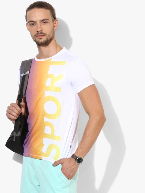 

White Solid Slim Fit Round Neck T-Shirt