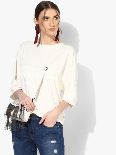 

Cream Solid Blouse