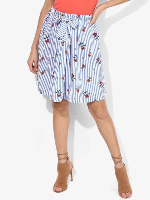 

Blue Printed Flared Skirt