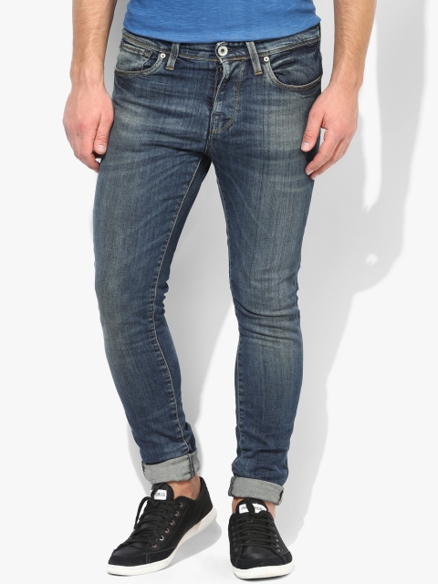

Blue Mid Rise Skinny Fit Jeans