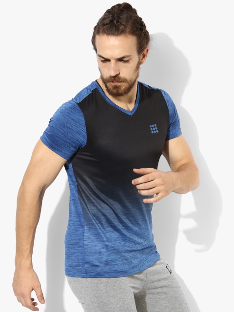

Blue Textured V Neck T-Shirt