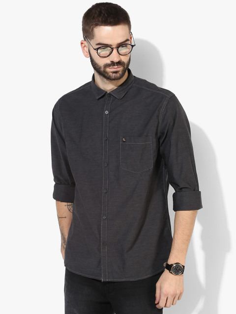 

Charcoal Solid Slim Fit Casual Shirt