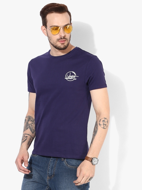 

Navy Blue Solid Slim Fit Polo T-Shirt
