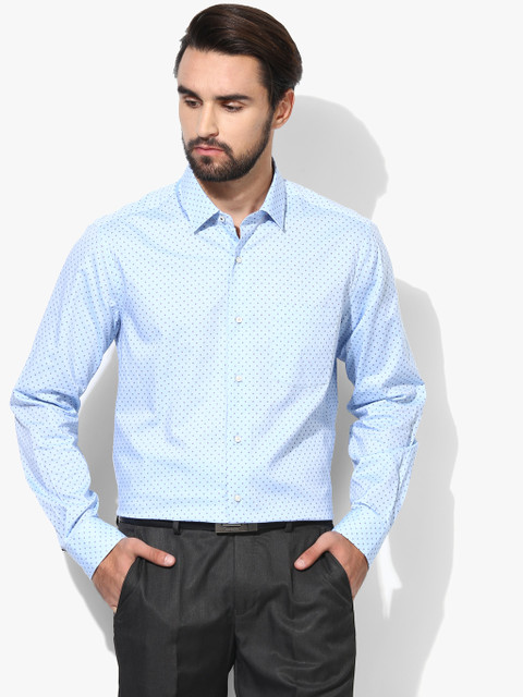 

Blue Printed Slim Fit Casual Shirt