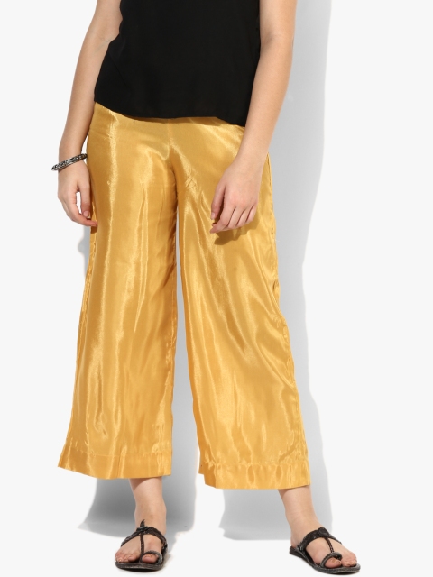 

Yellow Solid Flared Fit Palazzo