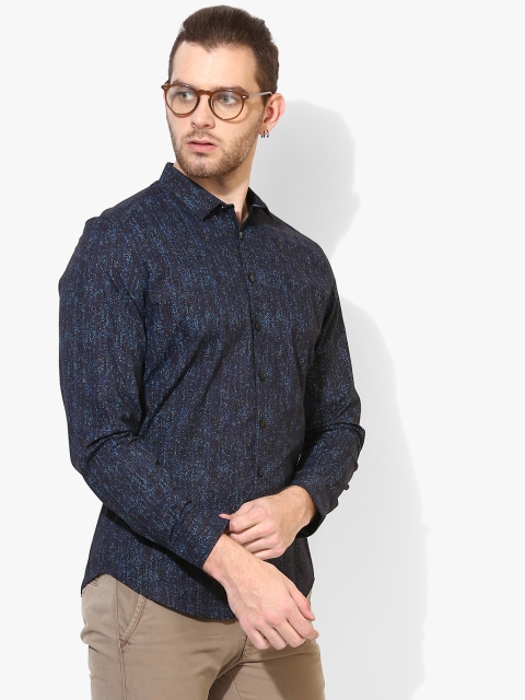 

Blue Printed Regular Fit Casual Shirt