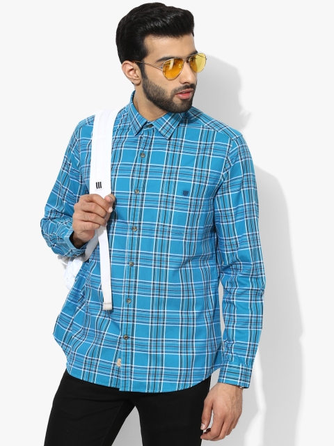 

Blue Checked Regular Fit Casual Shirt
