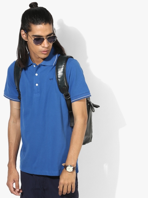 

Blue Solid Slim Fit Polo T-Shirt