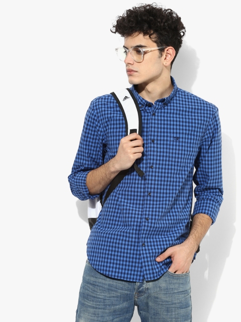 

Blue Checked Regular Fit Casual Shirt