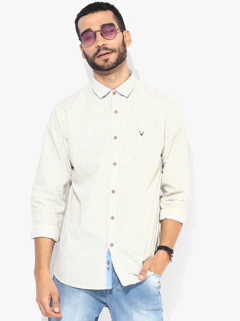

Off White Printed Regular Fit Casual Shirt