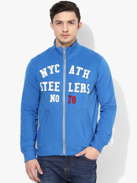 

Blue Printed Sweat Jacket