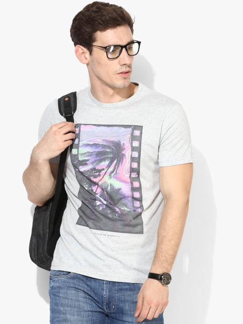 

Grey Printed Regular Fit Round Neck T-Shirt