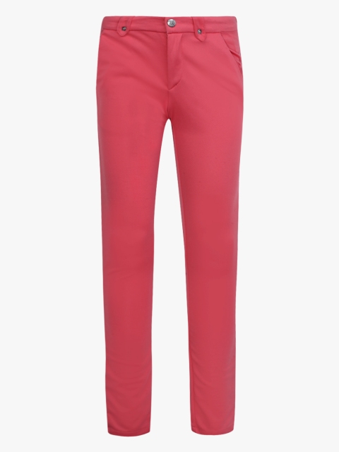 

Pink Solid Slim Fit Trousers