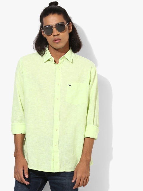 

Fluorescent Green Solid Regular Fit Casual Shirt