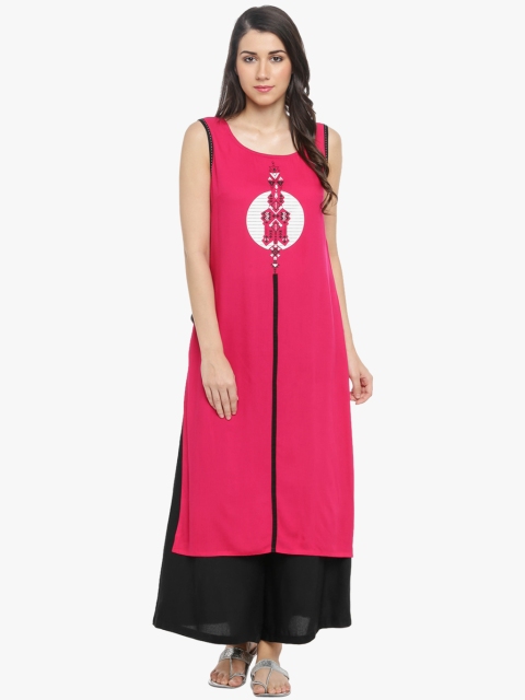

RANGMANCH BY PANTALOONS Women Pink Printed A-Line Kurta