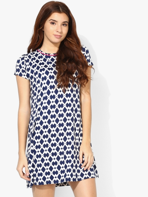

Sweet Dreams Navy Blue & White Printed Nightdress