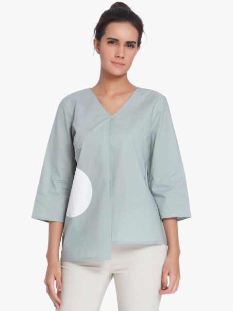 

Vero Moda Women Green Printed Top
