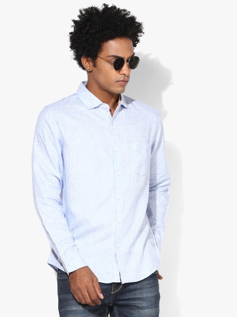 

Blue Checked Slim Fit Casual Shirt