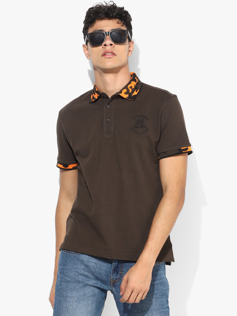 

Olive Solid Slim Fit Polo T-shirt