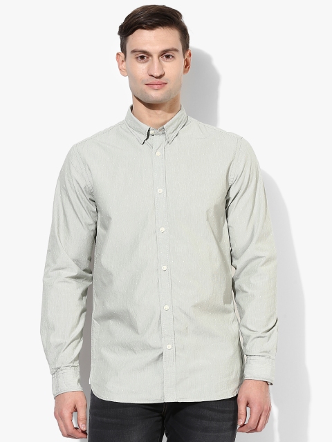 

Grey Printed Slim Fit Casual Shirt