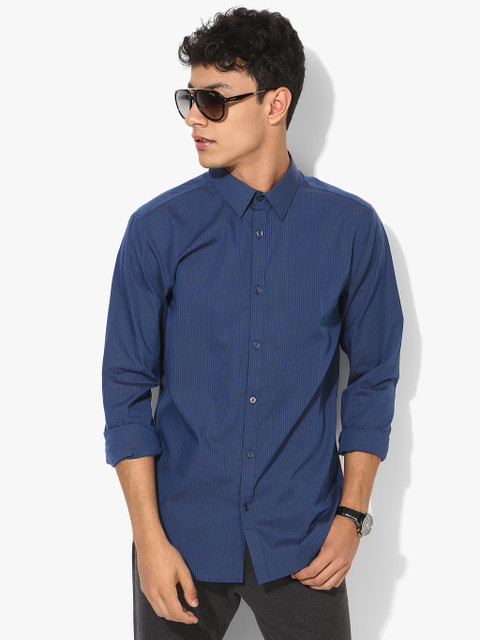 

Blue Striped Regular Fit Casual Shirt