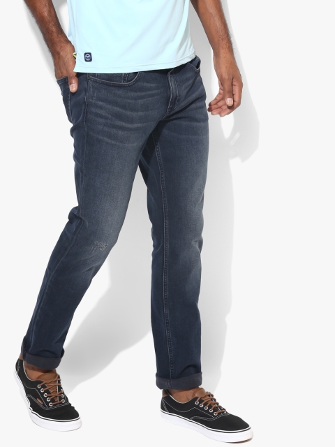 

Navy Blue Mid-Rise Slim Fit Jeans
