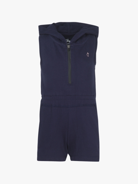 

Gini and Jony Girls Navy Solid Hooded Playsuit, Navy blue
