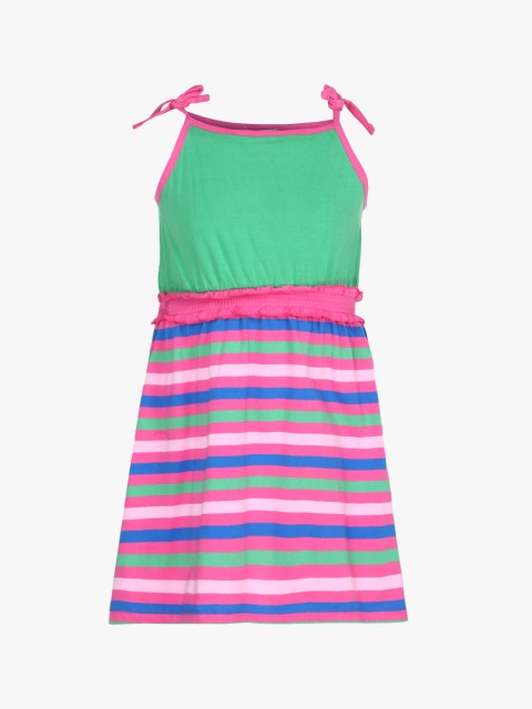 

612 league Girls Green Striped A-Line Dress