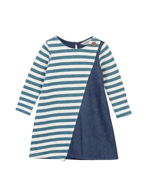 

Beebay Girls Navy Blue Striped A-Line Dress